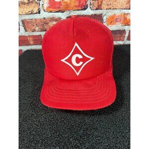 Vintage Cincinnati Reds New Era Red Mesh Snapback Cap With White "C" Logo R3